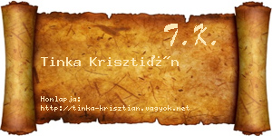 Tinka Krisztián névjegykártya